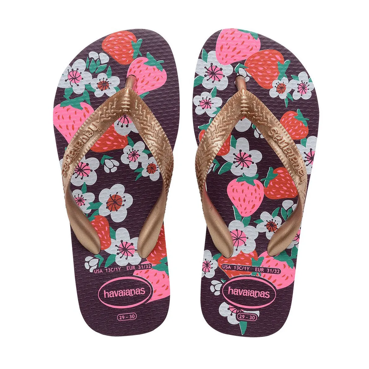 Havaianas - Kids Flores - Eggplant Rose Gold